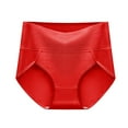 thumbnail image 1 of Daznico Womens Underwear - Womens Underwear Plus Size Cut High Waisted Briefs Comfortable Breathable Full Coverage Postpartum Panties - Panties for Women,Color:Red,Size:XL, 1 of 9