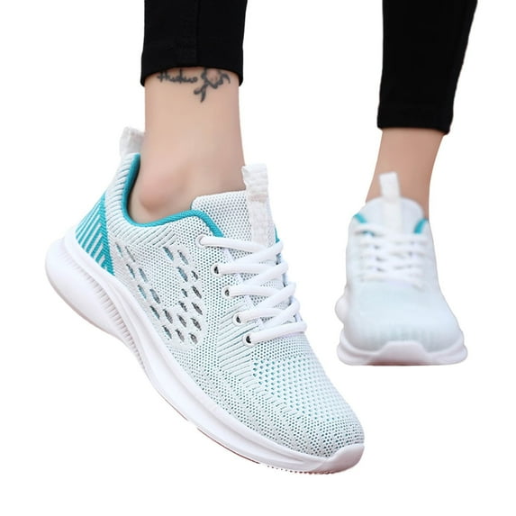 Daznico Womens Walking Shoes On Lightweight Memory Foam Sneakers for Tennis Gym Running Workout Yoga(Color:Blue,Size:7)