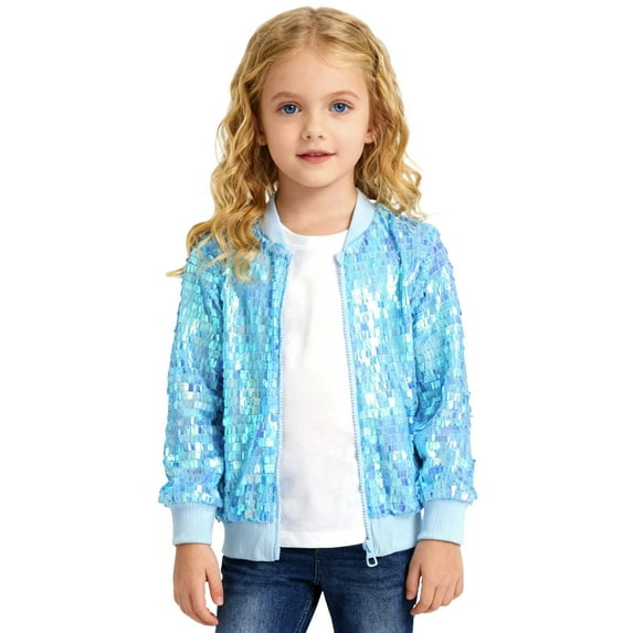 Daznico and Shine Girls Baseball Jacket Soft Loose Fit Outerwear for Fall and Casual Wear,Mardi Gras Clothing,9-10 Years