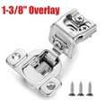 thumbnail image 1 of Dazone 100 Pack 1-3/8" Overlay Cabinet Hinges, Soft Close Face Frame Kitchen Cupboard Door Half Overlay Hinges, 105° Compact Handware Stainless Steel, 1 of 9