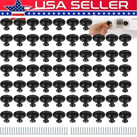 Dazone 100 Pack Cabinet Knobs Drawer Handles Black Hardware Cupboard Pulls Kitchen Bathroom