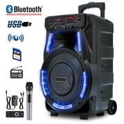 Dazone 12 Loud Bluetooth Portable Party Speaker Subwoofer w/ FM USB SD Card AUX & Mic