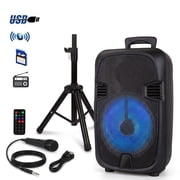 Dazone 12" Portable Bluetooth Party Speaker Heavy Bass Sound System FM AUX w/Microphone & Remote