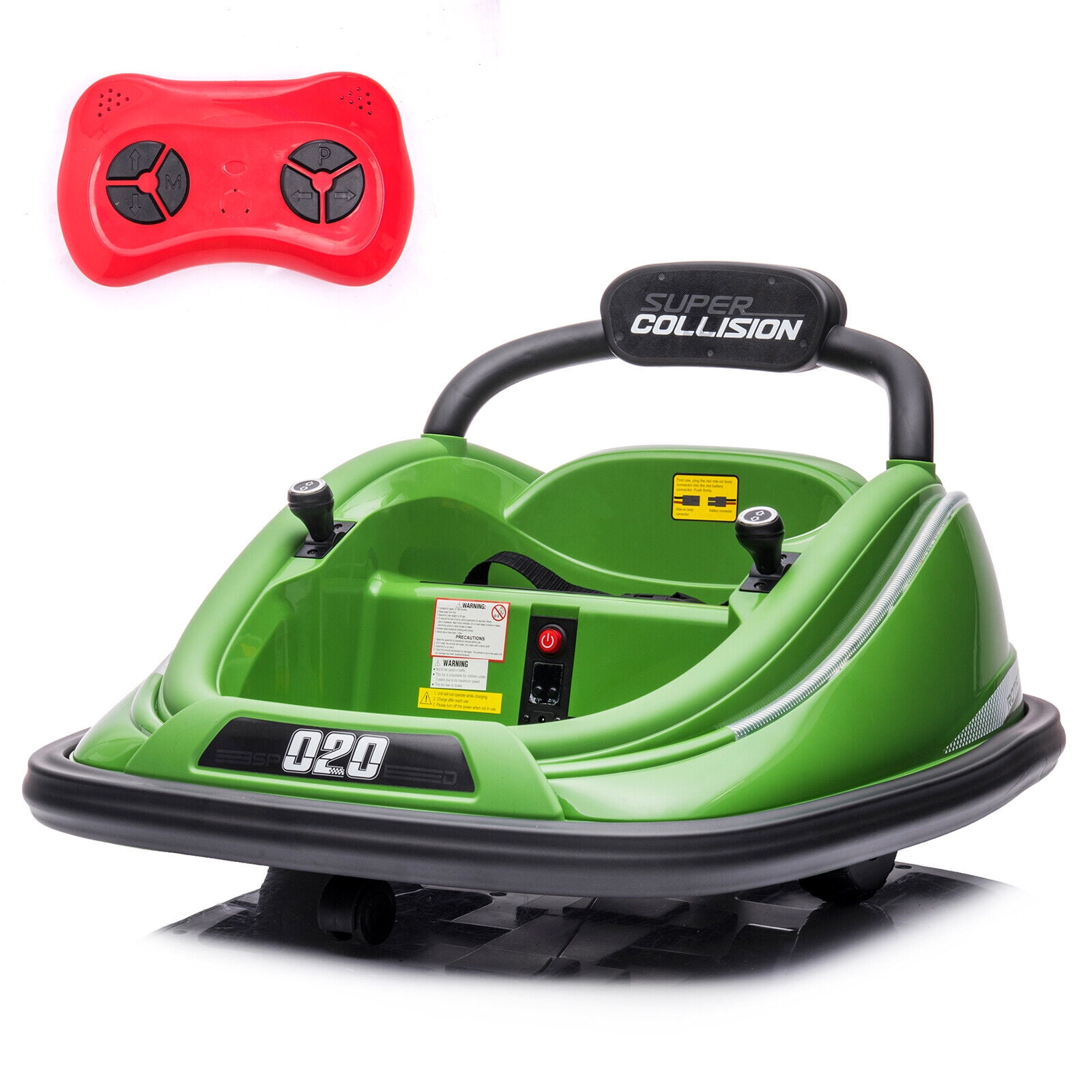 Green 12V Electric Kids Bumper Car with Remote Control