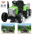 thumbnail image 1 of Dazone 12V Kids Ride On Tractor, Toddler Electric Tractor with Trailer Ground Loader, With Remote Control, LED Lights, Green, 1 of 7