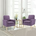 thumbnail image 1 of Dazone 2 Pieces Modern Accent Fabric Chair Single Sofa Comfy Upholstered Armchair Living Room Purple, 1 of 7