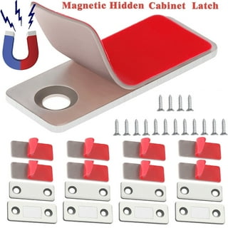 Spencer Pack of 10 Magnetic Cabinet Door Latch Heavy Duty Furniture Door  Catches Closures for Kitchen Cupboard Stop Self-Aligning Magnet Latch  Brown 