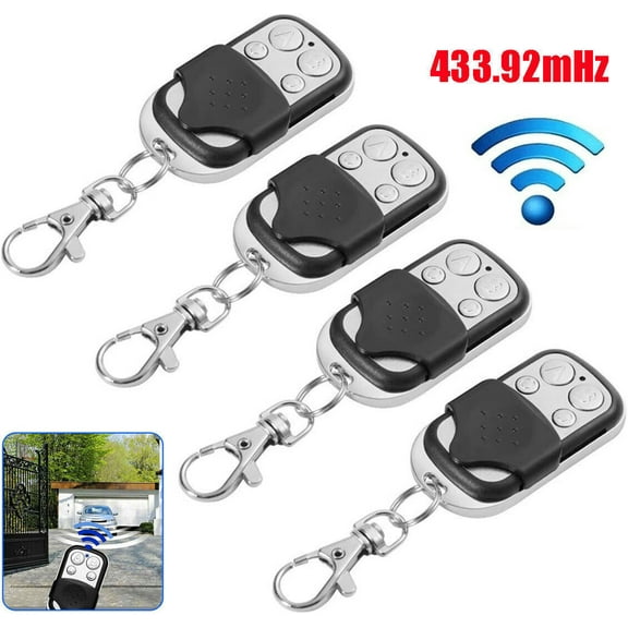 Dazone 433MHz Remote Control, 4 Pack Universal Electric Cloning Remote Control Key Fob 433MHz For Gate Garage Door