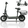 thumbnail image 1 of Dazone 450W 36V Folding Electric Scooters E-Scooter, 12 inches Tires Sports Electric Scooter with Seat, Adult Electric Bike Ebike Biycle, Electric Moped for Adult Commuter, Black, 1 of 6