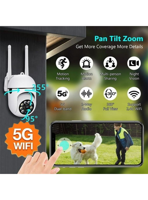 Dazone 5Ghz Wireless wifi Camera, 1080P HD WiFi Home Security Camera System, Outdoor 5G 2.4G Dual Band Wifi Night Vision Cam, CCTV PTZ Smart Camera
