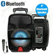 Dazone 8 4400Watt Portable FM Bluetooth Speaker Sound System Party Tailgate Mic Remote