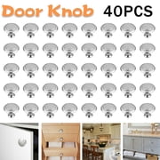 Dazone Cabinet Door Knobs, 40 Pack Stainless Steel Cabinet Knobs Door Handles Cupboard Drawer Kitchen Hardware Pulls With Screws, Round Pull Knobs Silver