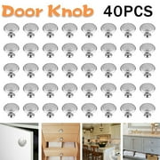 Dazone Cabinet Door Knobs, 40 Pack Stainless Steel Cabinet Knobs Door Handles Cupboard Drawer Kitchen Hardware Pulls With Screws, Round Pull Knobs Silver