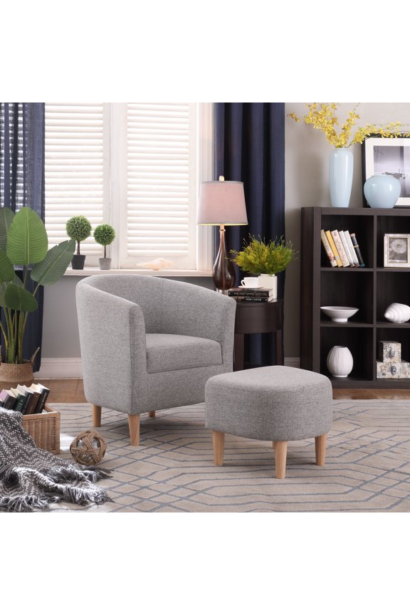 Chair & Ottoman Sets, Gray and Brown