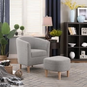 Dazone Chair & Ottoman Sets, Gray and Brown