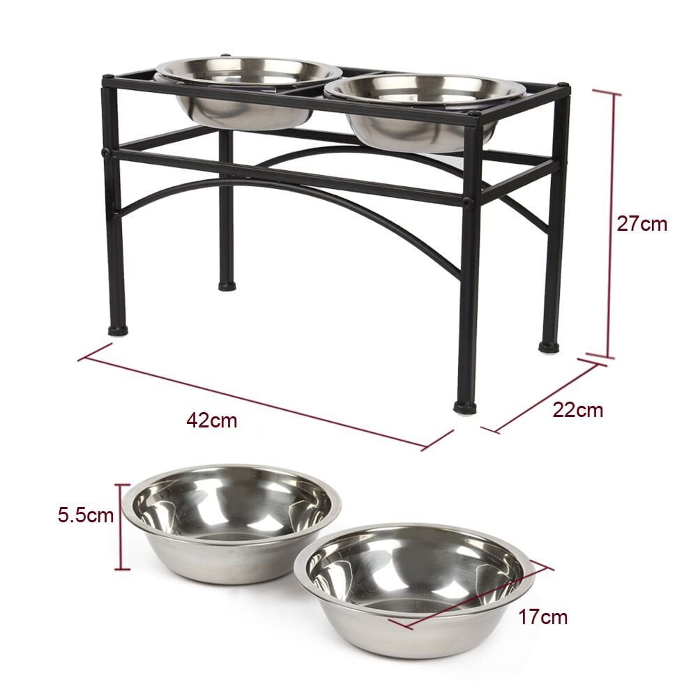 Ian Double Bowl Elevated Feeder