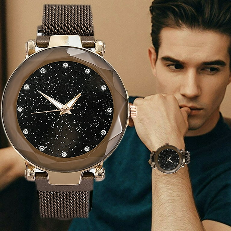 Luxury Black Watches for Men Fashion Square Dual Time Zone Big