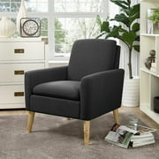 Dazone Modern Wood Chair Sofa Upholstered Arm Chair Black