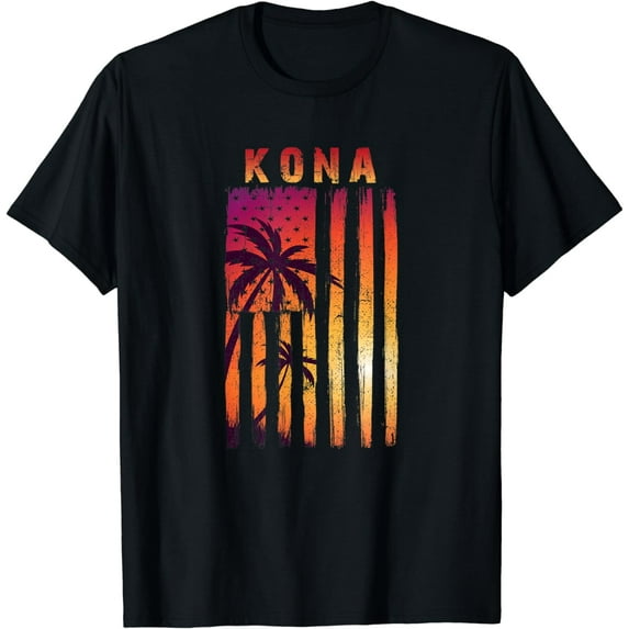 Vintage Kona, Hawaii Patriotic Flag T-Shirt