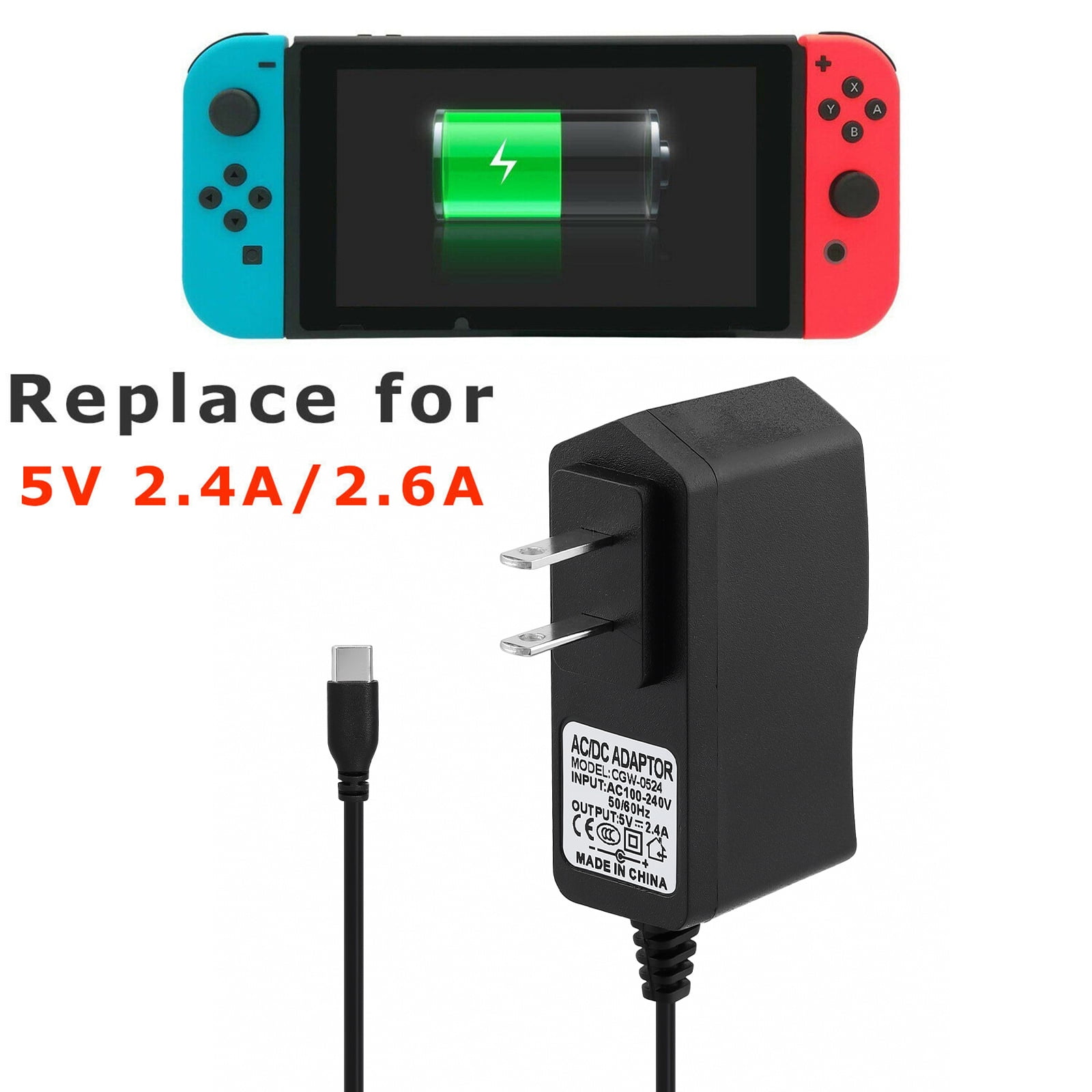 Dazone USBC AC Adapter for Nintendo Switch Lite Controller, DC15V/2.6A