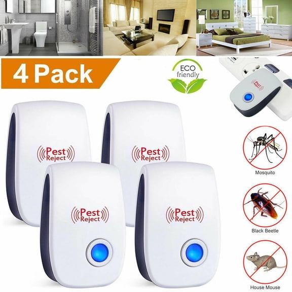 Dazone Ultrasonic Rodent and Pest Repellent Device, White, 4 Pack