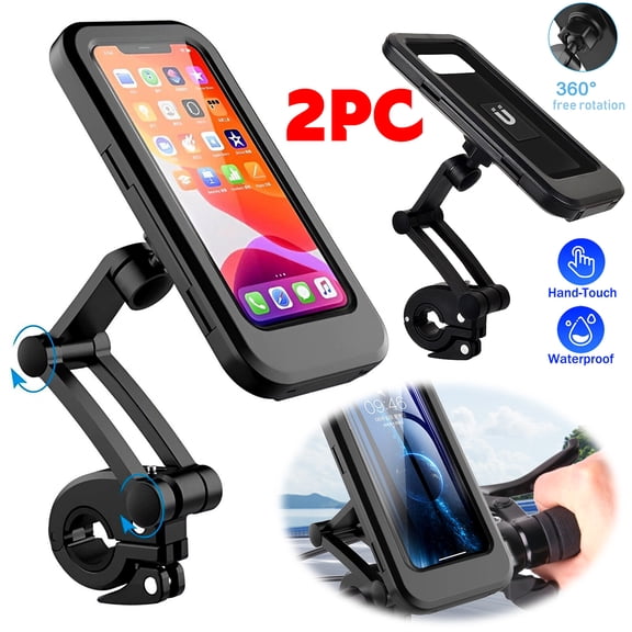 Dazone Universal Bike Phone Mount, Waterproof Bicycle Motorcycle Handlebar Cell Phone Holder with 360° Rotation Case