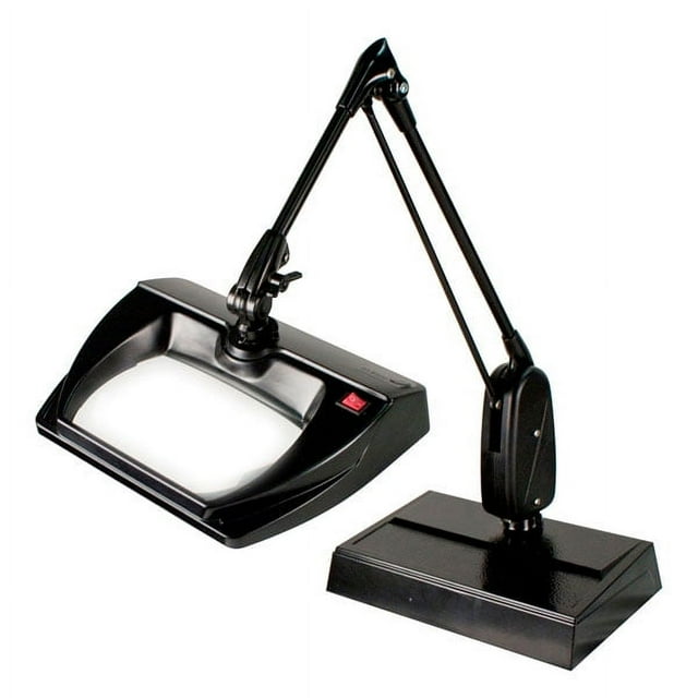 Dazor Stretchview 33Inch Desk Base LED Magnifier 3D 1.75x Black