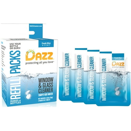 Dazz Cleaners - Cleaner Glass Refill Pack - Case Of 12-4 Count
