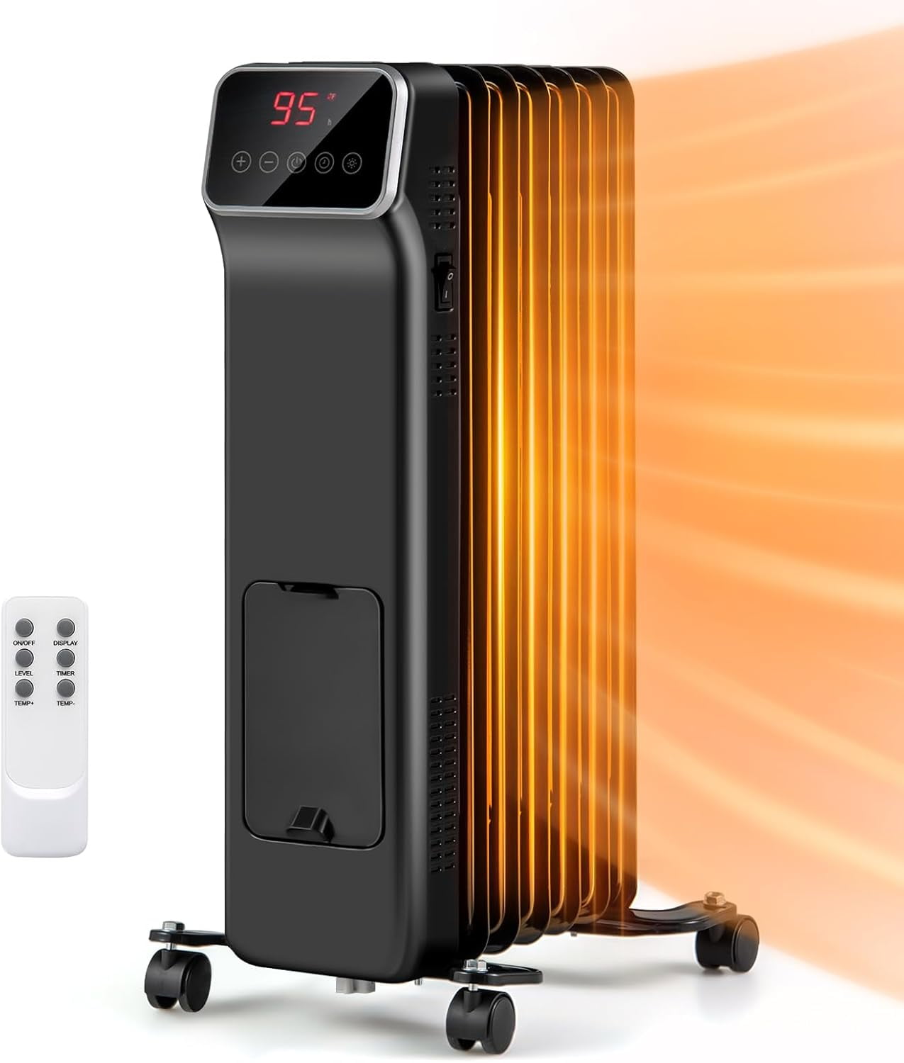 Aireplus 1500w Oil Filled Radiator Electric Heater DazzAura 1500W Oil Filled Radiator Heater, Portable Electric Radiant
