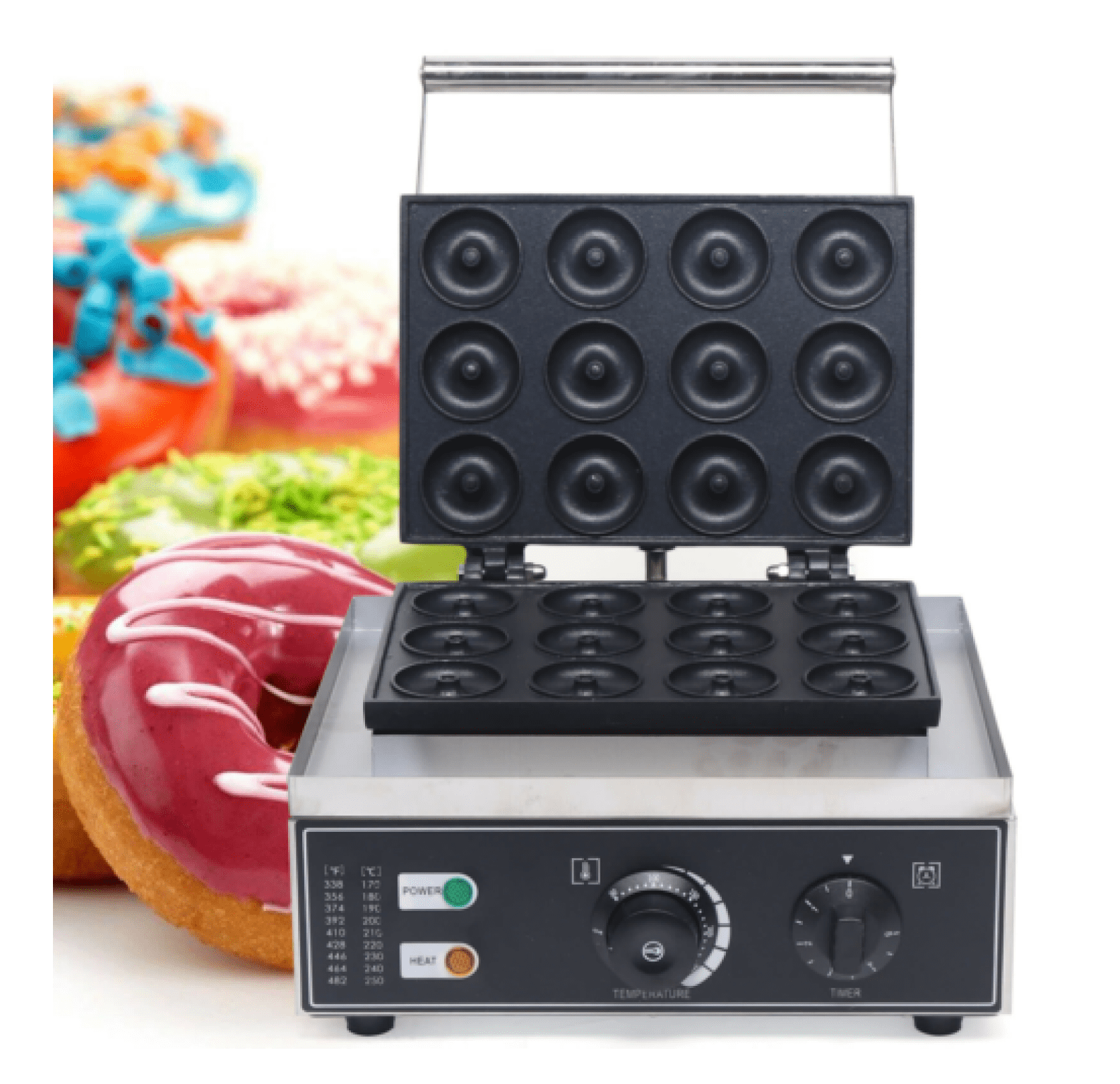 Commercial Machine,1550W Commercial Non-Stick Doughnut Making Machine, Donut Maker Machine With 6 Holes, Double-Sided Heating Donut Machine, Make