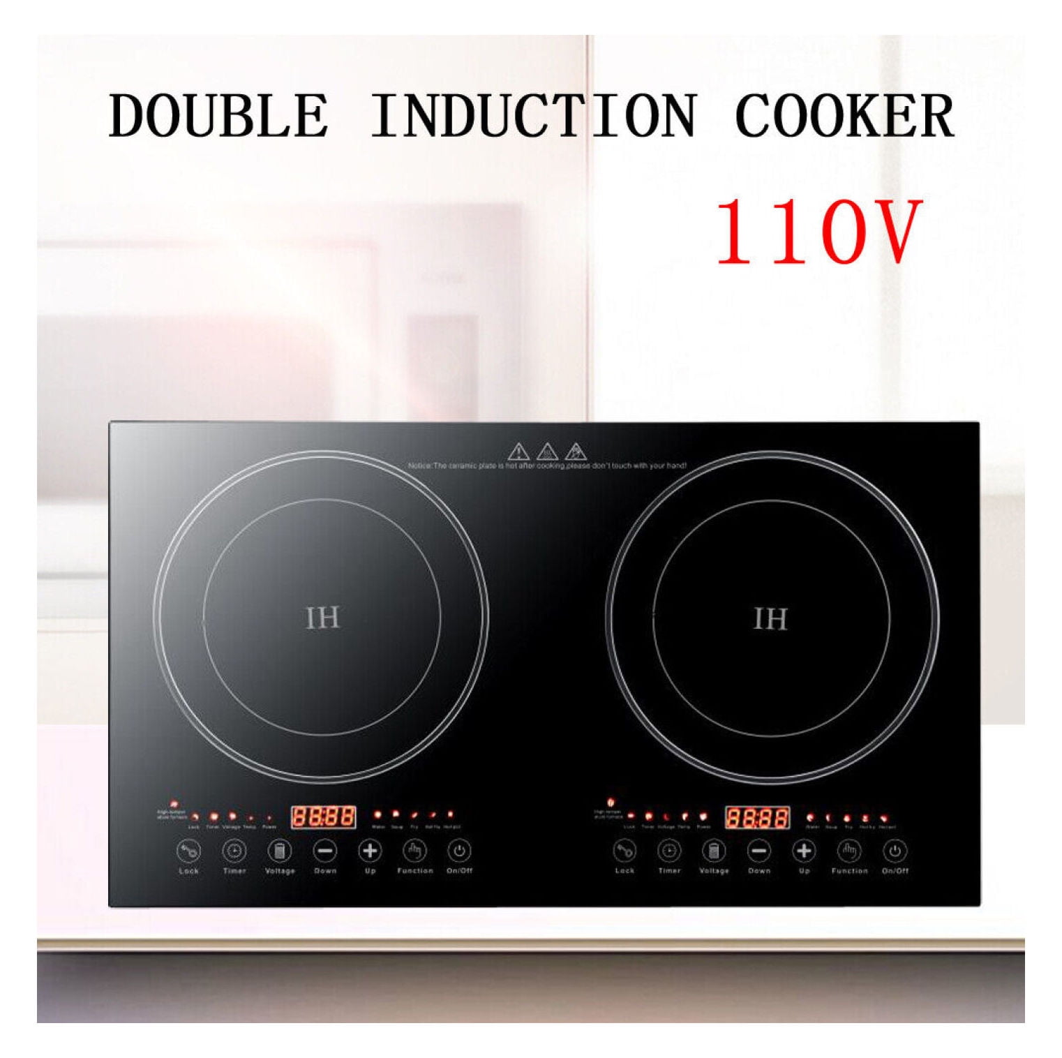 DazzAura 2400W Portable Induction Cooktop Countertop Dual Cooker Burner