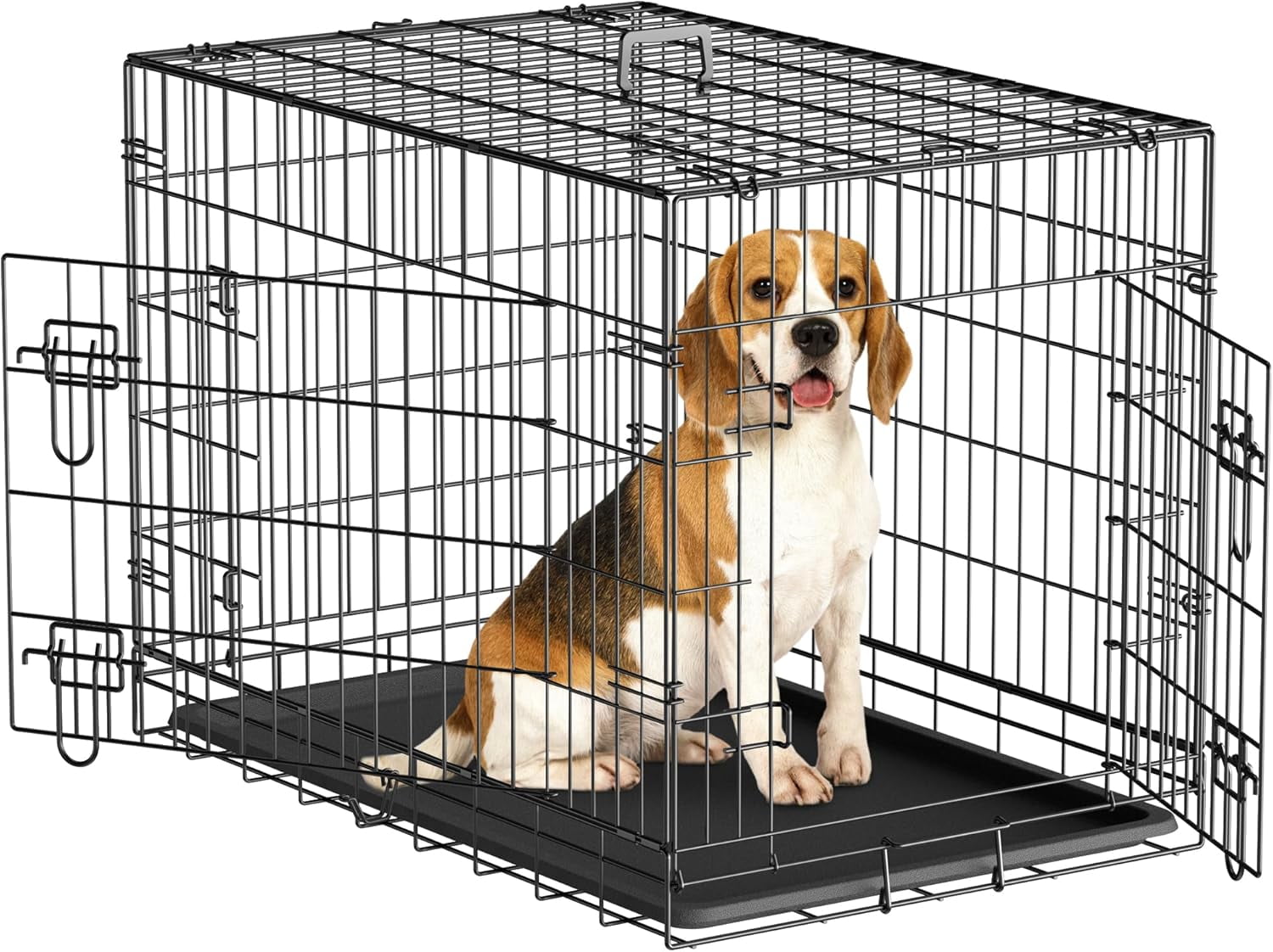 Picture Idea: Dazzaura 30 36 42 Inch Dog Crate Double Door Folding