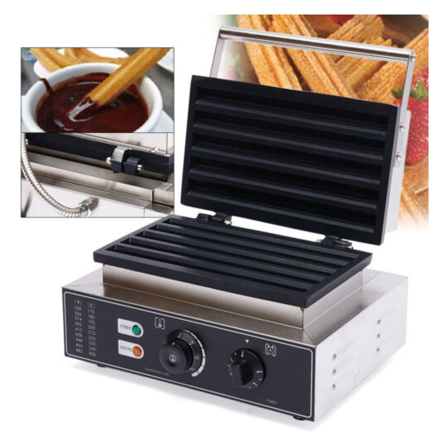 DazzAura 5 Sticks Churros Maker Machine - Churro Maker 1550W Stainless Steel
