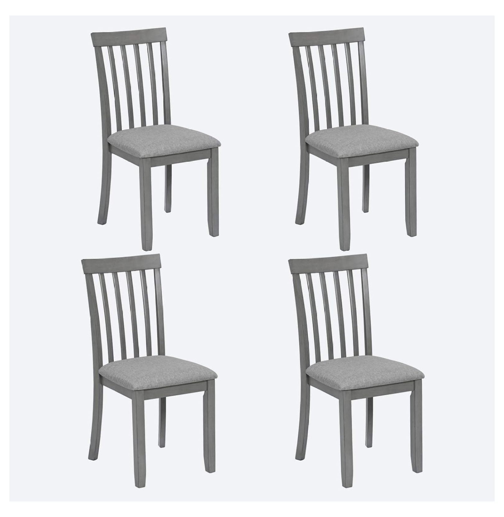 DazzAura Dining Chairs Set of 4, Wooden Kitchen Chair with Padded Seat