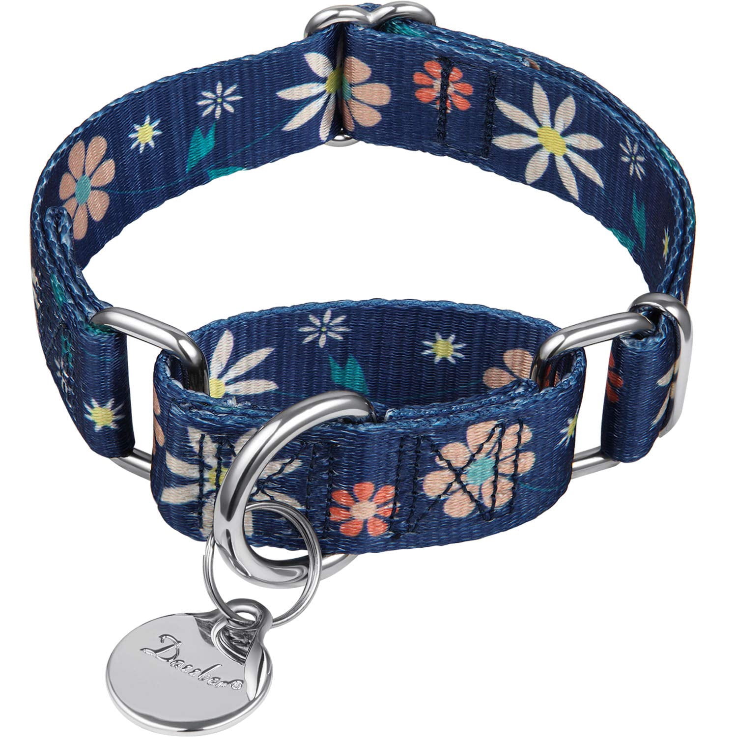 Dazzber Martingale Collar Floral Print Puppy Dog Collar - No Pull Pet ...