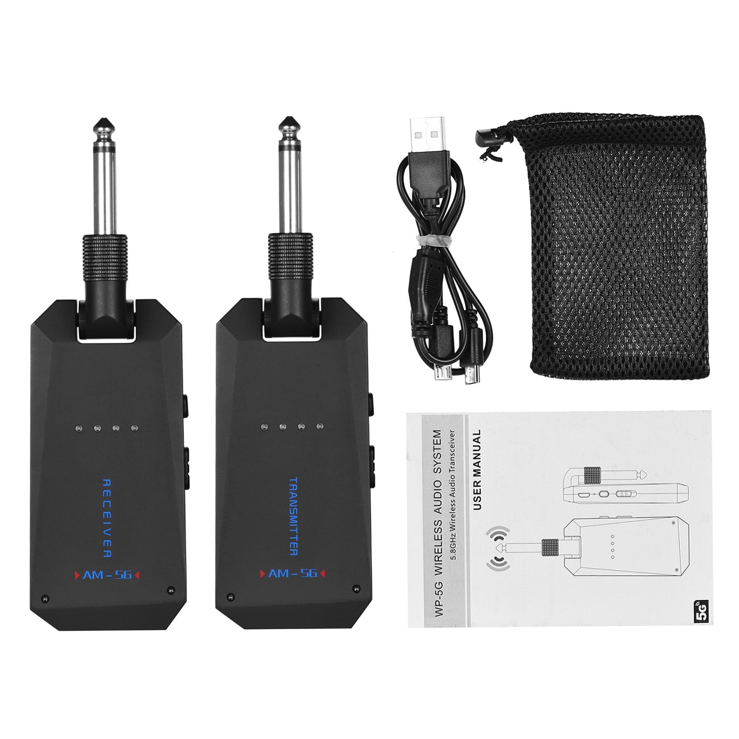 Dazzduo 5G Wireless Guitar System, Rechargeable Audio, ISM Band