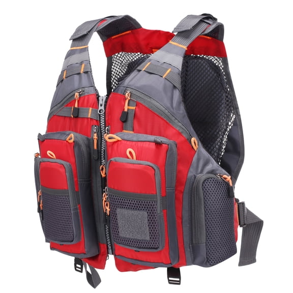 Dazzduo Bearing Life Safety Outdoor Utility Jacket 209 Walmeck in Water for Fishing/Sailing/Swimming, Red