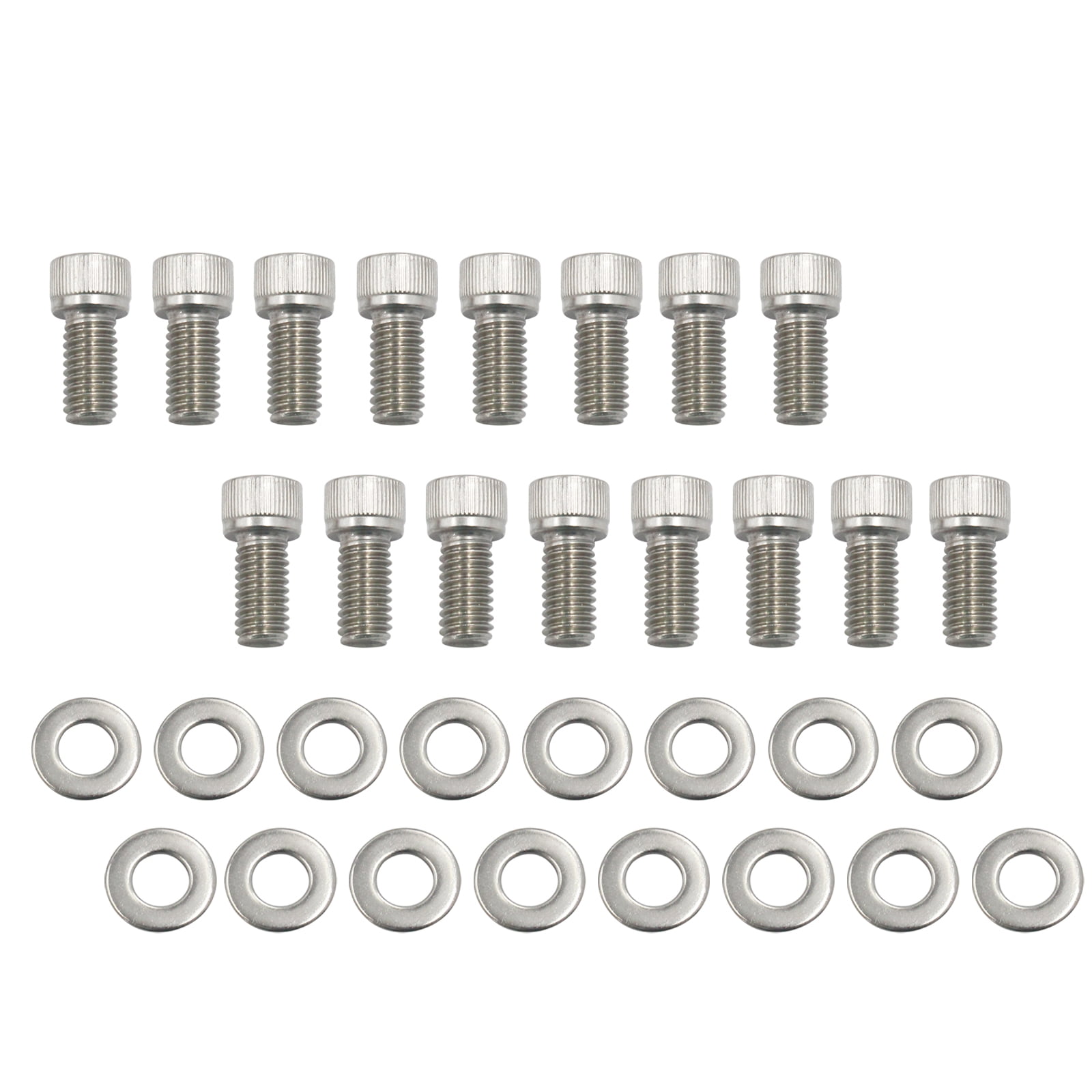 Dazzduo Bolts,Steel KIT Small 289 302 351W SBF Header Stainless Header