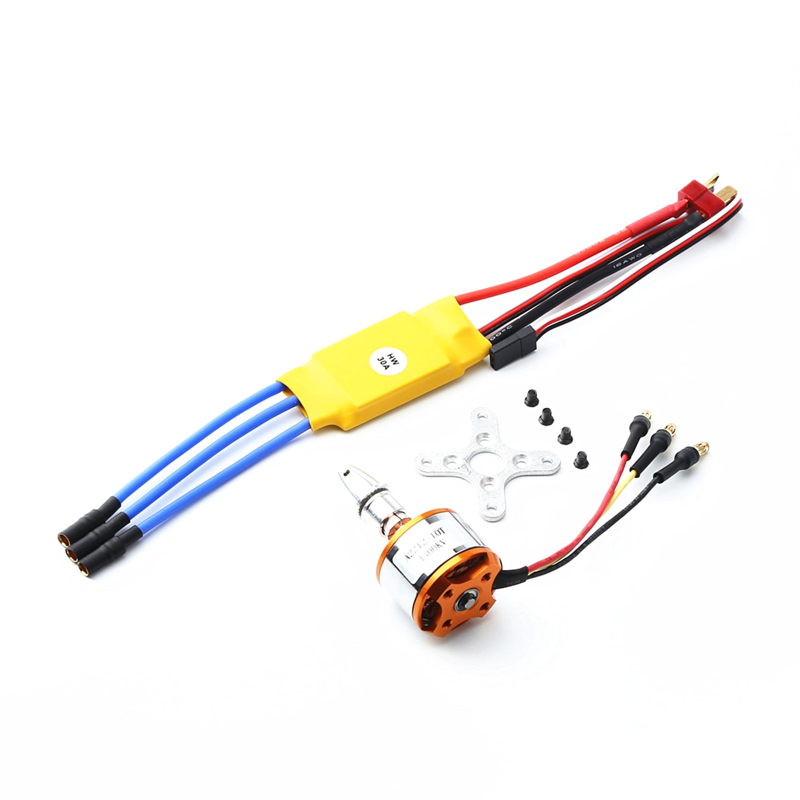 Dazzduo ESC,RC Plane Helicopter 1400KV Motor 30A T 3.5mm Banana ESC 3