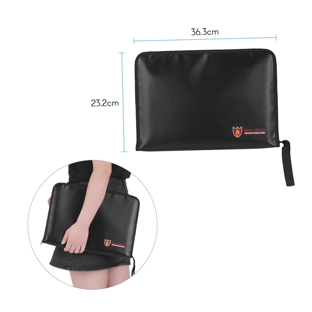 Dazzduo Fireproof Waterproof Document Bags A4 Size Expandable File