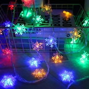Dazzduo Lamp string, Hanging ing HUIOP Light Decoration Christmas Room Decorative Modeling fangzi XIXIAN dsfen Camping Battery Holiday Lamp Outdoor , String Box Snowflake Party Light-Snowflake QISUO