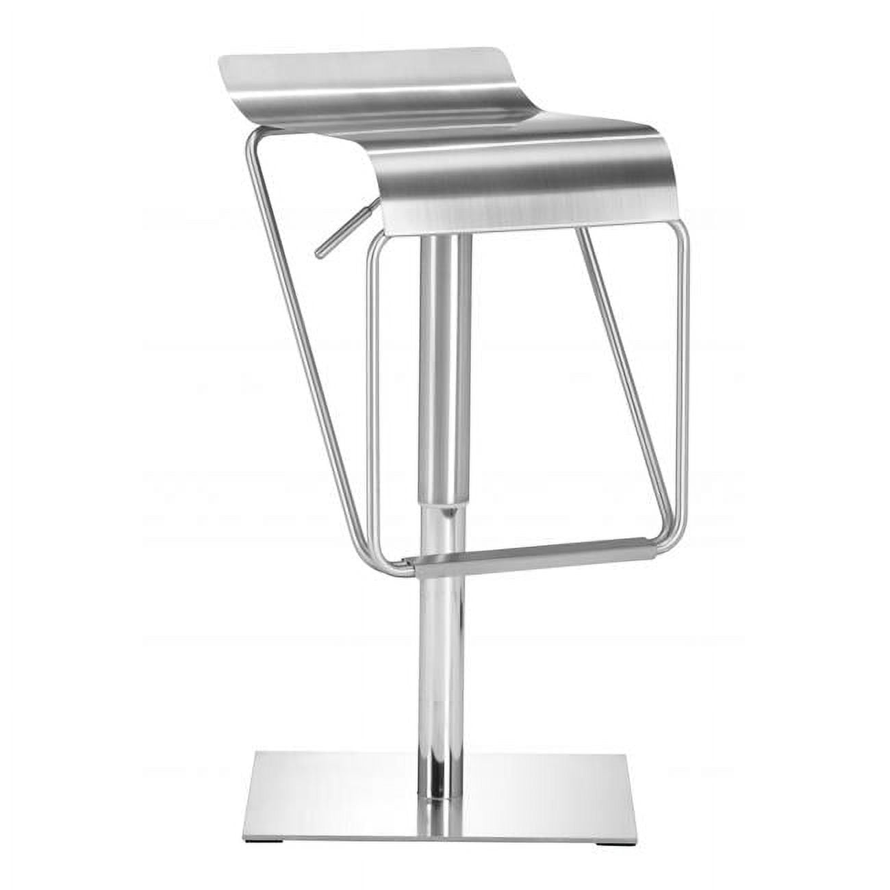 Modern Adjustable Silver Stainless Steel Bar Stool