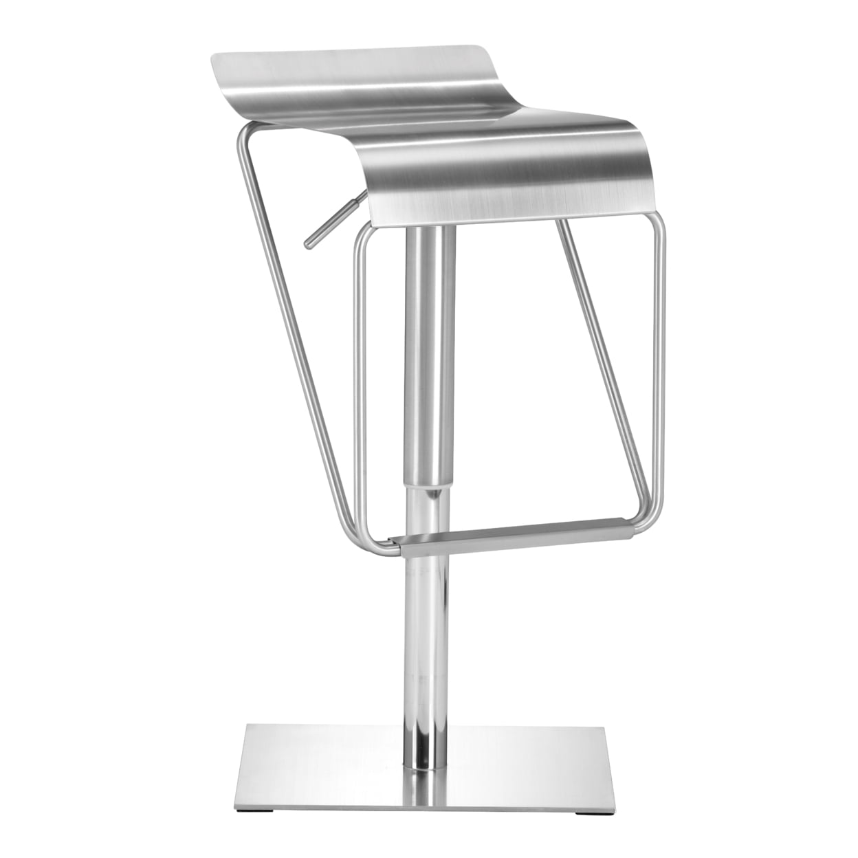Modern Adjustable Silver Stainless Steel Bar Stool