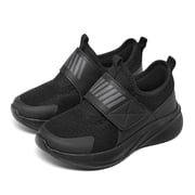 Boys Sneakers Shoes Lightweight Breathable Running Athletic Shoes for Little Kid/Big Kid, Black, 1M