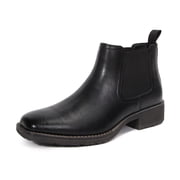 Mens Square Toe Chelsea Boots Slip On Ankle Boots Comfortable Easy On Off Casual Business Shoes