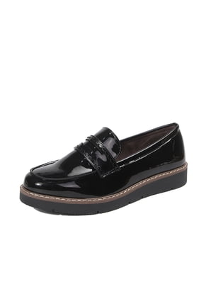 Women's Classic Penny Loafers Round Toe Platform Slip On Shoes for Casual Daily Wear