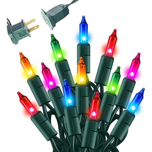 Dazzle Bright 150 Incandescent Lights Christmas Mini String Lights Multicolor