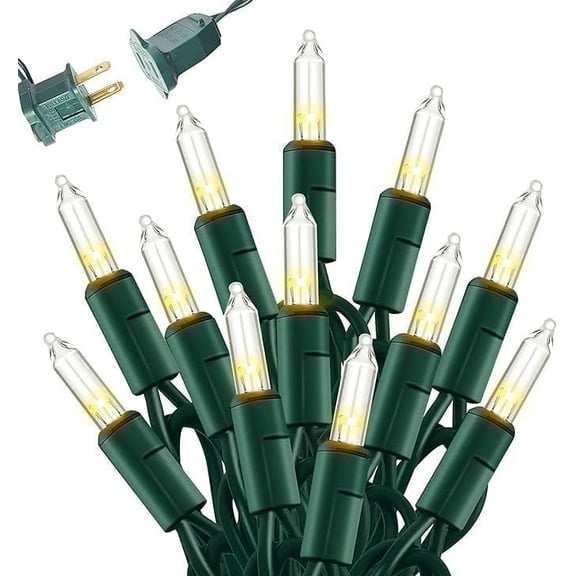 Dazzle Bright 150 Incandescent Lights Christmas Mini String Lights Warm White