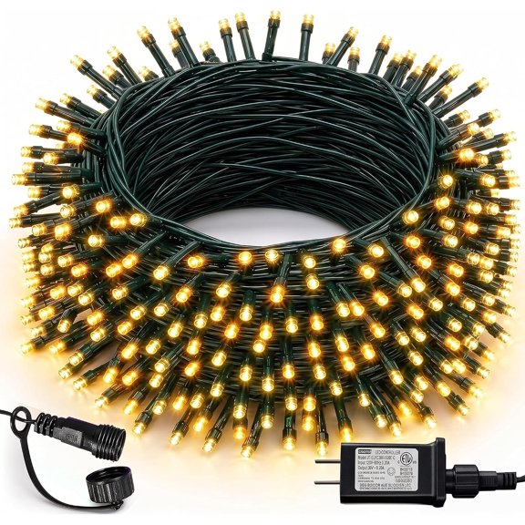 Dazzle Bright 66FT 200 LED Christmas String Lights Outdoor with 8 Modes