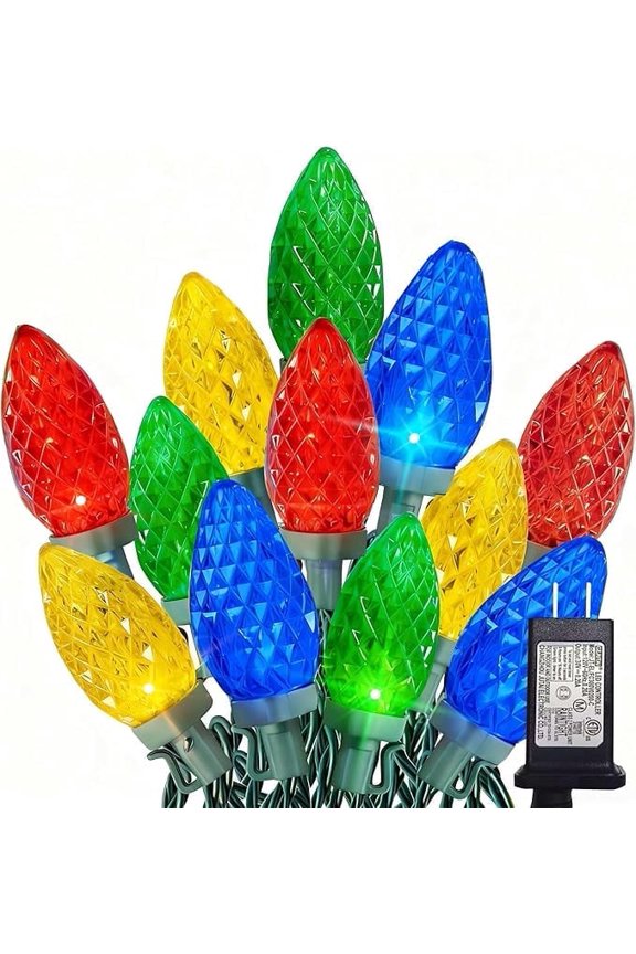 C9 100 LED 66 FT Christmas Fairy String Lights, Multicolored